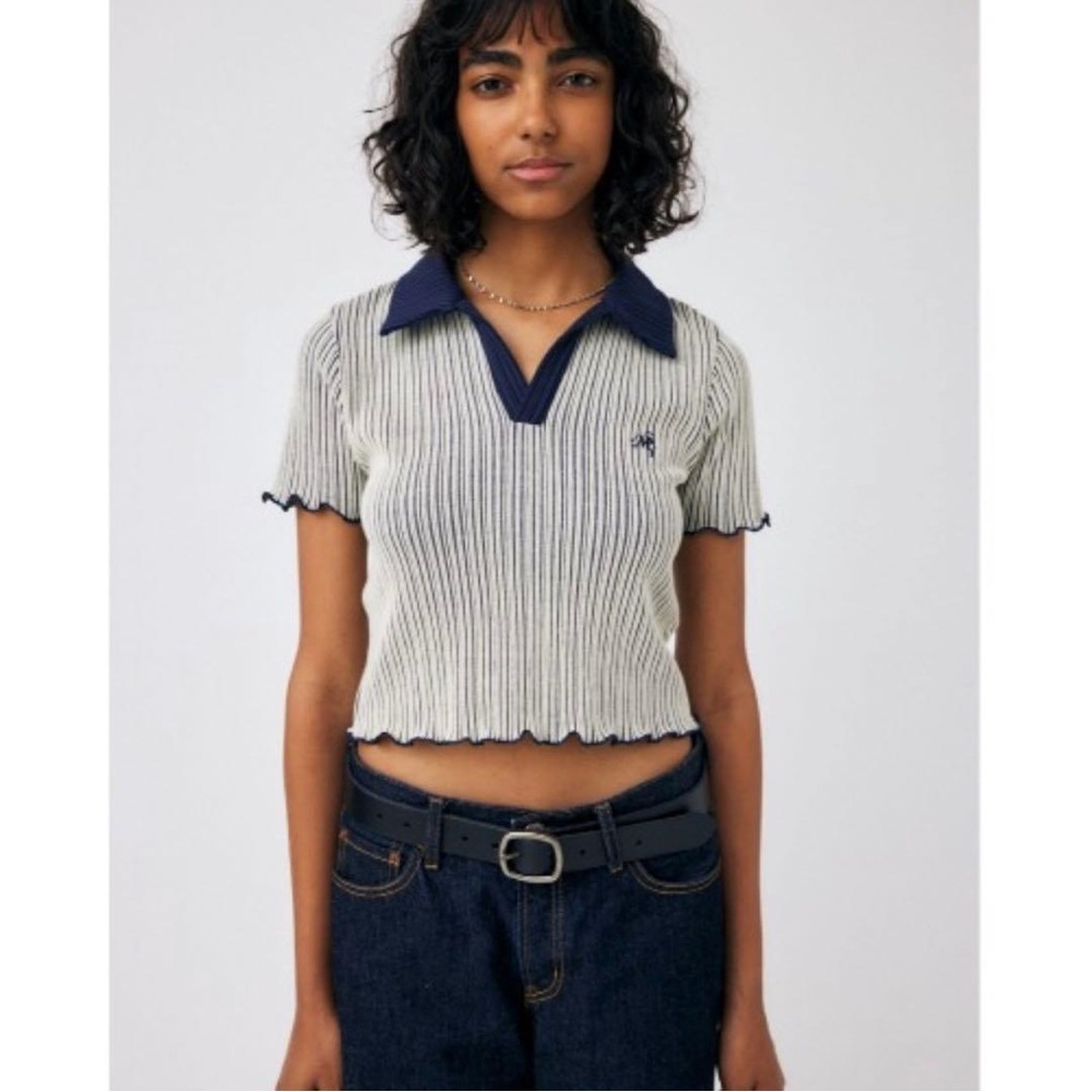 MOUSSY Bi-Color Skipper Top in Navy and Off White